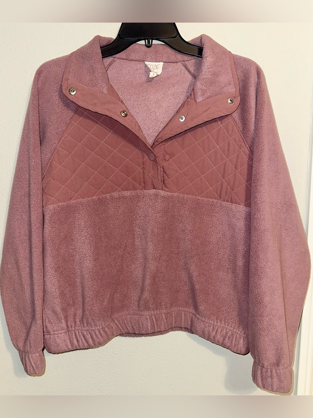 Cozie Pink Quilted Fleece Sweater Jacket